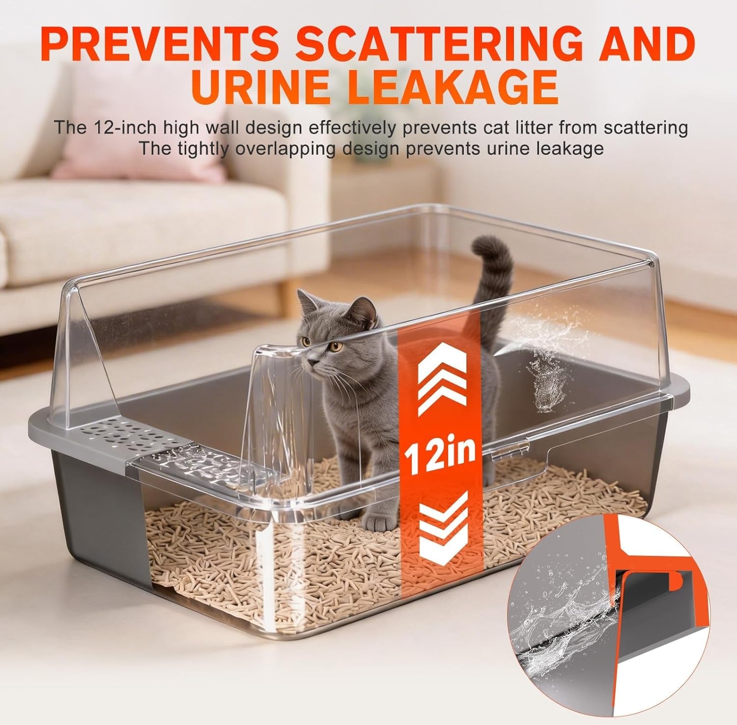 2pack-stainless-steel-litter-box-metal-litter-boxs-with-lid-high-sides-xl-extra-large-litter-box-for-big-cats-never-absorbs-odors-leak-proof-stain-free-rust-free-easy-to-clean-scoop-included