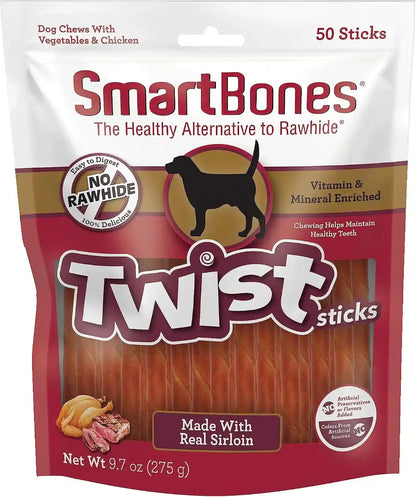 Smartbones Smart Twist Sticks, Rawhide Free Dog Chew Sticks, Made with Real Chicken, 50 Sticks , 9.7 Ounce (Pack of 1)17