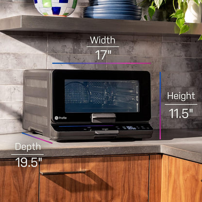 GE Profile Smart Oven with No Preheat, 11-In-1 Countertop Oven Including Air Fry, Warm, Toast, Broil, Roast, Pastry, Reheat, and More, Wifi and Smart Connected, Black3