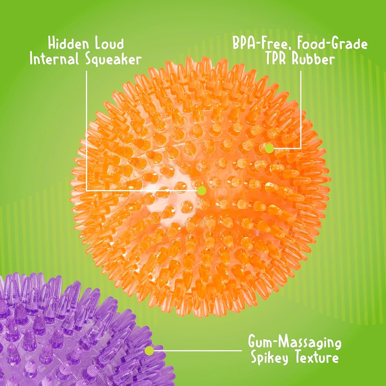 gnawsome™-4-5-spiky-squeaker-ball-dog-toy-extra-large-cleans-teeth-and-promotes-good-dental-and-gum-health-for-your-pet-colors-will-vary-4-5