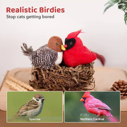Potaroma Cat Toys Chirping Birds 2 Pcs with Catnip Silvervine, Interactive Cat Kicker, Lifelike Birdie Tweets, Indoor Kitty Kitten Exercise Toys 4.0" | Cat Kicker, Lifelike Birdie Tweets, Indoor Kitty Kitten Exercise Toys 4.0 Inches3