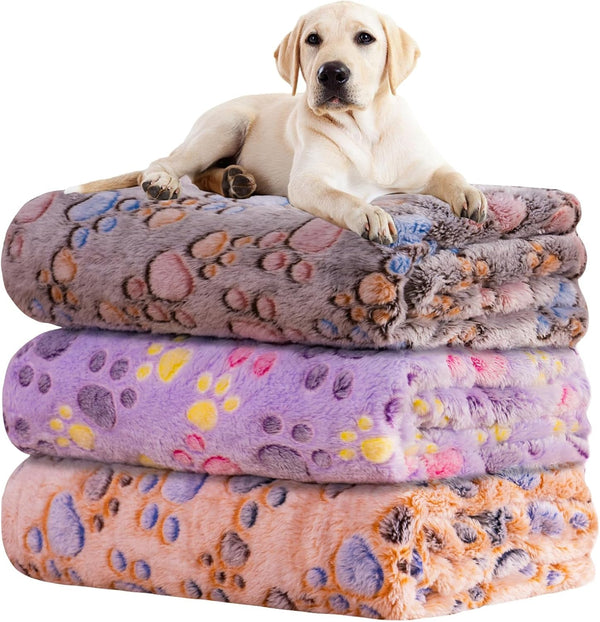 Rezutan Dog Blankets for 3 Pack Large Medium Pet Cat, Soft Fuzzy Washable Blanket, Comfort Flannel Suitable for Dogs Kennels & Beds, Sofas, Furniture, Gifts Puppy Essentials, 41 X 31 Inch, Black40