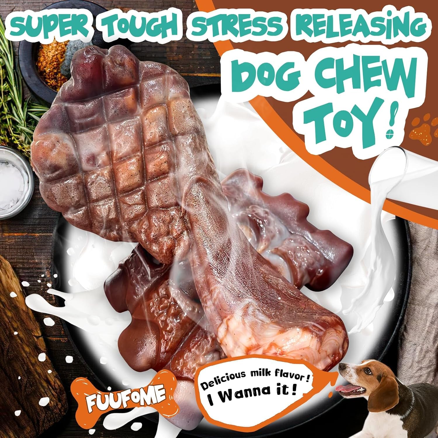 fuufome-dog-chew-toys-for-aggressive-chewers-large-dogs-tough-nylon-bone-indestructible-hard-power-chewing-teeth-cleaning-textures-to-keep-them-busy-2-pack-steak-ribs-toy-for-20-100-lbs-dogs