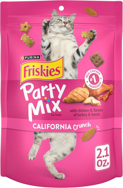Purina Friskies Cat Treats, Party Mix California Crunch with Chicken - (Pack of 6) 6 Oz. Pouches14