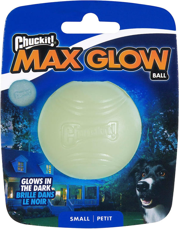 Chuckit! Glow in the Dark Bouncy Balls - Ball for Dogs, Chuckit Dog Toy, Max Glow Balls - Medium, 2.5 Inch Pack of 215