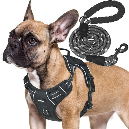 Beebiepet Heavy Duty Tactical Dog Harness for Small Dogs, No Pull Adjustable Pet Harness Reflective Service Training Easy Control Pet Vest Military K9 Working Dog Harnesses- Large, Brown8