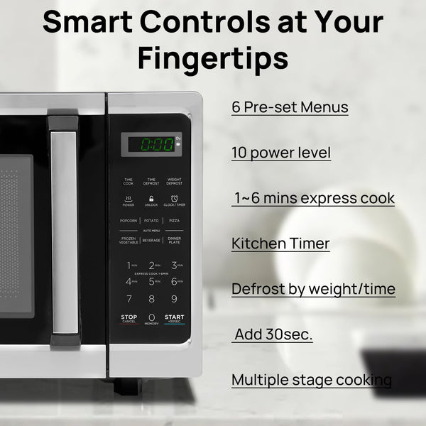 Microwave Countertop Oven, 700W Small Microwaves, 0.7 Cu.Ft Mini Ovens Compact with 10 Power Levels, 6 Cooking Menus for Apartments, Dorm and Small Space Kitchen, Child Lock, Easy Clean, Black5