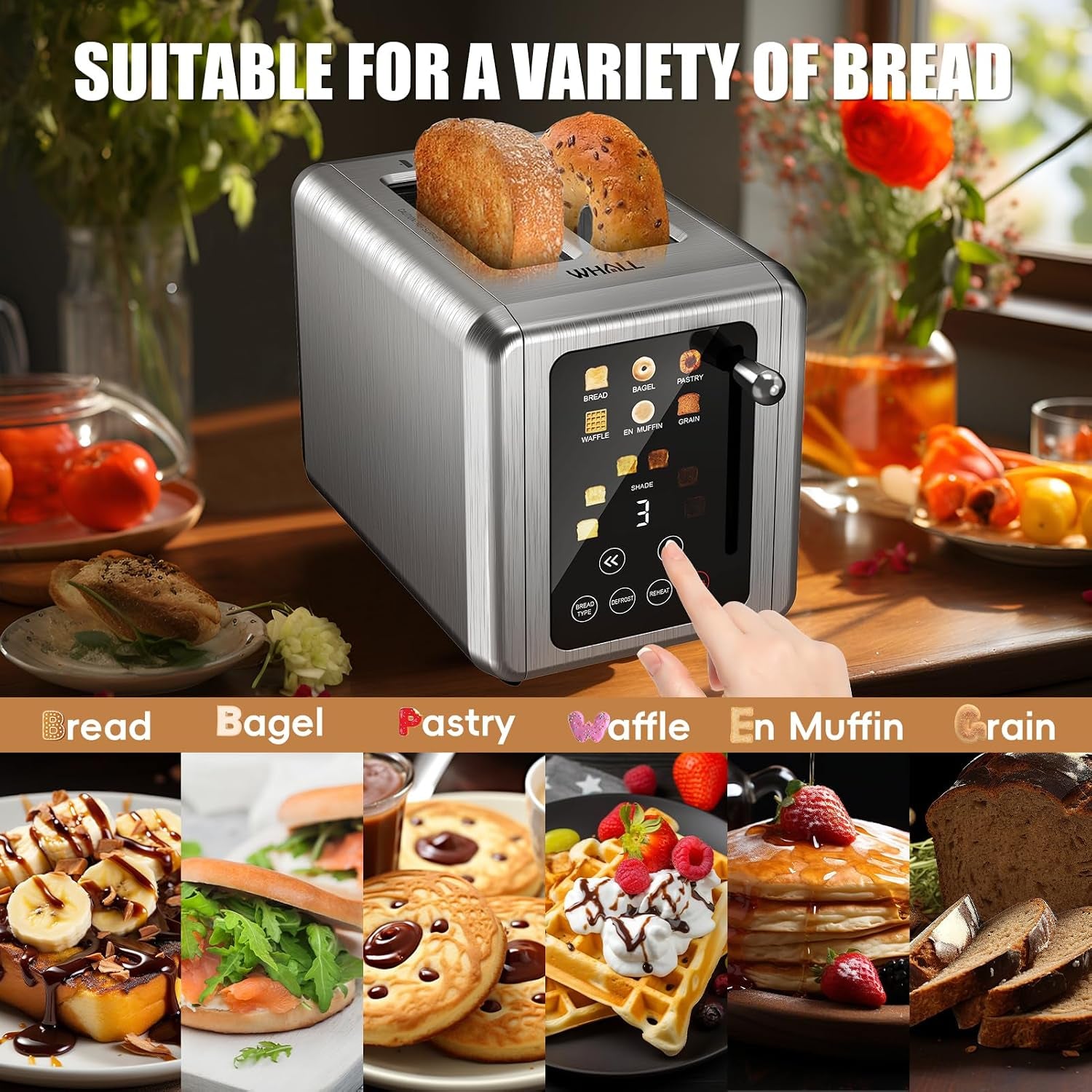 ®-touch-screen-toaster-2-slice-stainless-steel-digital-timer-toaster-6-bread-types-6-shade-settings-smart-extra-wide-slots-toasters-with-bagel-cancel-defrost-functions