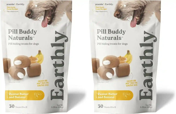 Presidio Earthly Pill Buddy Naturals - PB & Apple Recipe Pill Hiding Treats for Dogs - Make a Perfect Pill Concealing Pocket or Pouch for Any Size Medication - 30 Servings16