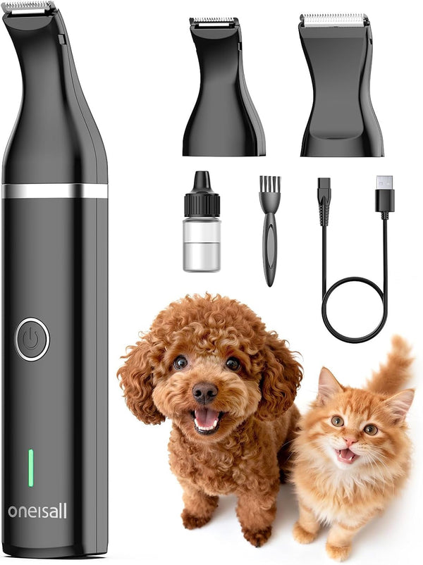 Oneisall Dog Paw Trimmer, Small Dog Clippers with Double Blades | Low Noise, Gentle Skin-Friendly Design, Cordless Precision Pet Hair Trimmer for Grooming, for Paws, Eyes, Ears, Face, Rump10