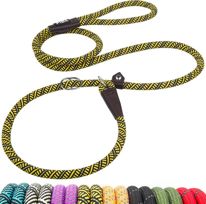 Fida Durable Slip Lead Dog Leash, 6 FT X 1/2" Heavy Duty Dog Loop Leashes, Comfortable Strong Rope Slip Leash for Large Medium Dogs, No Pull Pet Training Lead with Highly Reflective(1/2", Black)27