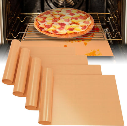 16X24 Inch 4 Pack Thickened Copper Oven Liners for Bottom of Oven | Non Stick Teflon Oven Mats BPA & PFOA Free, Reusable Heavy Duty Heat Resistant Fit Electric Gas Toaster Microwave Ovens Grill1