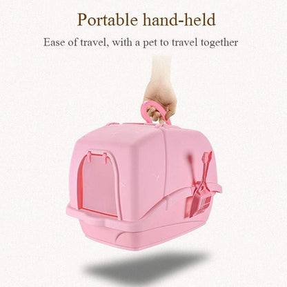 Dog Potty Training Toilet ﻿ Cat Litter Basin Fully Enclosed Shovel Box Luxury XL Splash Toilet Potty Pet Supplies(Pink)5