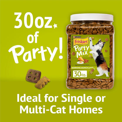 Purina Friskies Party Mix Morning Munch Crunch Egg, Bacon and Cheese Flavors Cat Treats - 30 Oz Canister3