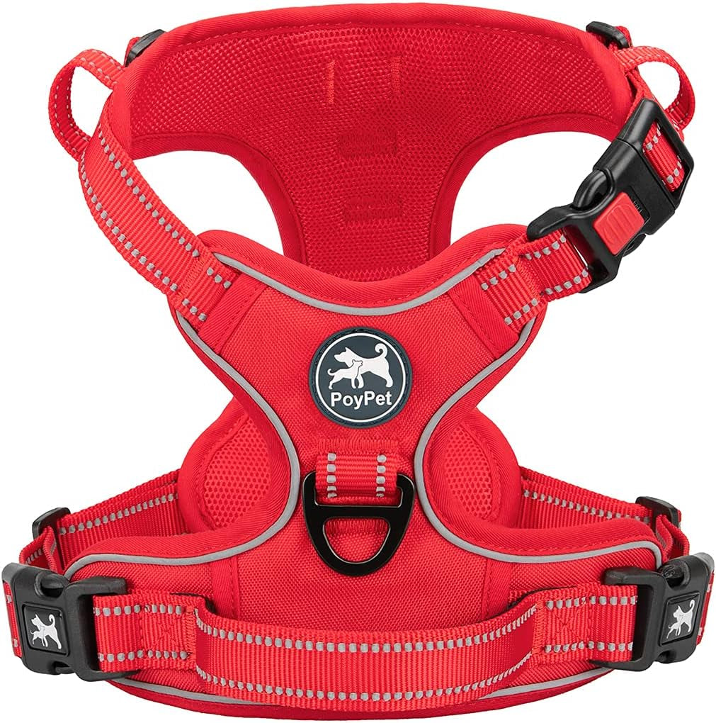 poypet-no-pull-dog-harness-no-choke-front-lead-dog-reflective-harness-adjustable-soft-padded-pet-vest-with-easy-control-handle-for-small-to-large-dogspink-medium
