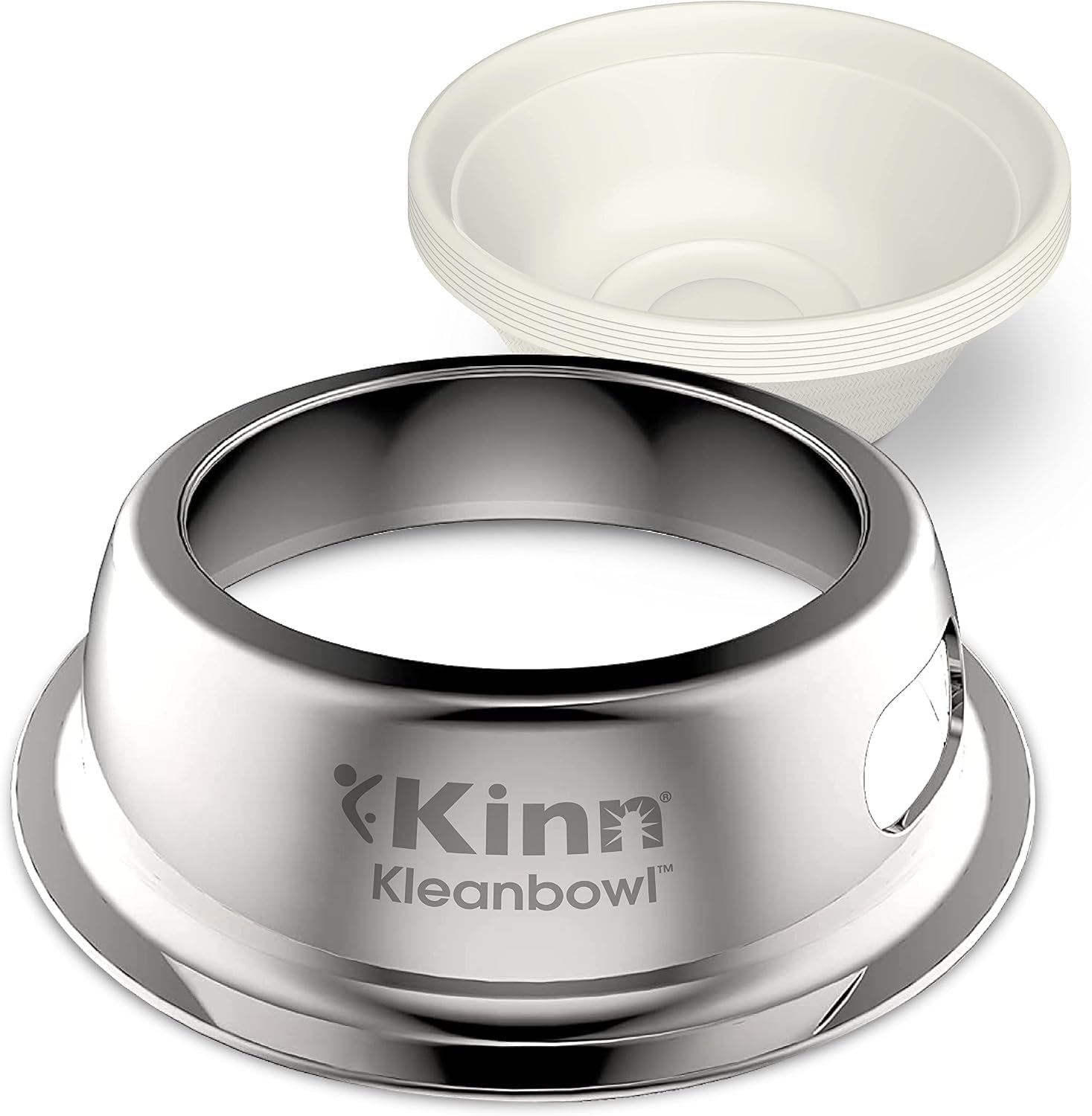 kinn-kleanbowl-pet-bowl-stainless-steel-frame-8-oz-pack-of-1-compostable-refills-spill-proof-stable-disposable-easy-cleaning-no-plastic