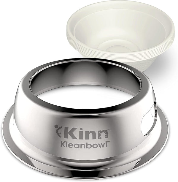 Kinn Kleanbowl Pet Bowl Stainless Steel Frame, 8 Oz (Pack of 1) | Compostable Refills, Spill-Proof Stable, Disposable, Easy Cleaning, No Plastic13