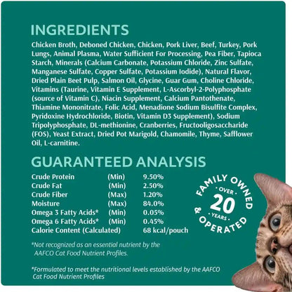 Optimeal Wet Cat Food Variety Pack - Grain Free Tender Morsels, High Protein Premium Nutrition Made with Natural European Ingredients in Savory Gravy, Adult Cat Food Wet Pouches 3Oz Pouch (Pack of 12)9