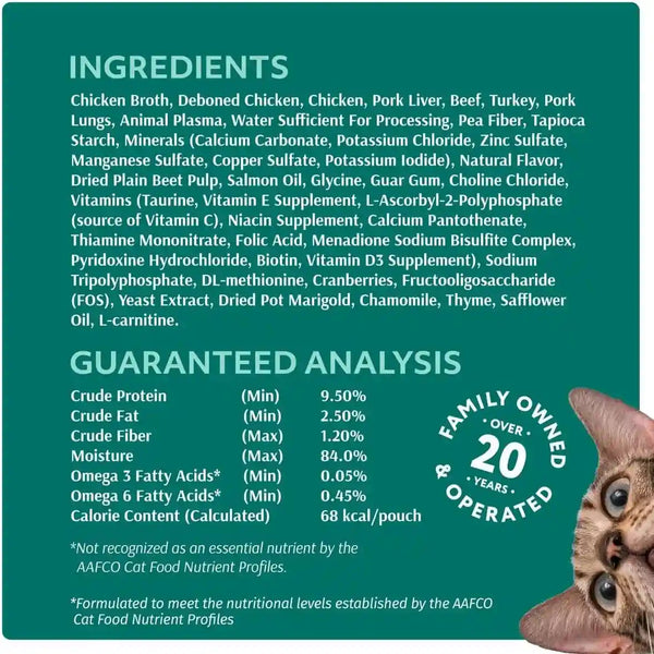 Optimeal Wet Cat Food Variety Pack - Grain Free Tender Morsels, High Protein Premium Nutrition Made with Natural European Ingredients in Savory Gravy, Adult Cat Food Wet Pouches 3Oz Pouch (Pack of 12)9