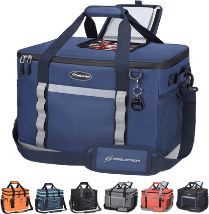 Soft Cooler Bag, 35/55/75 Can Beach Cooler with Flip-Top Access | Lightweight, 5-Layer Insulation, 12H Cold, Leakproof, Collapsible, Adjustable Strap, Perfect for Camping,Picnics,Work,Travel1