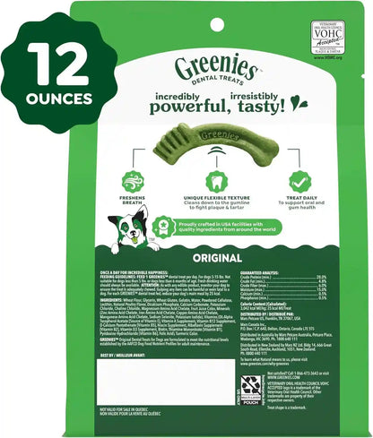 Greenies Teenie Original Natural Dental Dog Treats, Chicken, 43 Count | Clinically-Proven, Veterinarian-Recommended, 47% Less Tartar & 40% Less Plaque in 28 Days, for Dogs 5-15 Lbs, 12 Oz. Pack10