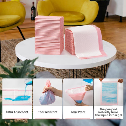 Pet Toilet Training Pads 100Count Disposable Puppy Pee Pads 18" X 13" for Dogs, Ultra Absorbent|Quick Dry|Leak-Proof Pet Potty Pads for Dog, Cat, Rabbits and Guinea Pigs (Pink)2