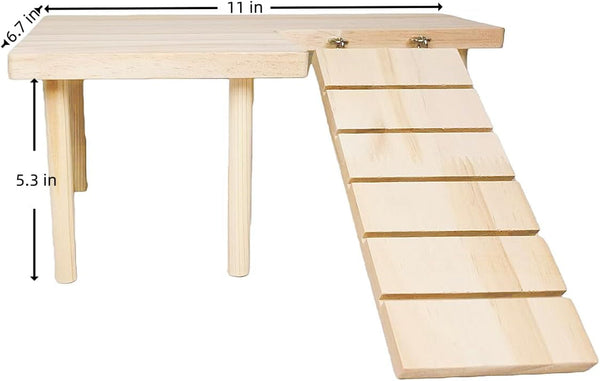 Wooden Hamster Platform for Hamster Cage Accessories Climbing Toys Dwarf Syrian Hamster Gerbil Rat Mice Degus or Other Small Pets (Rectangle)2