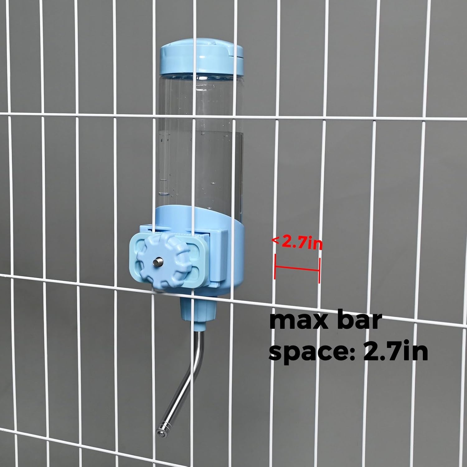 vannon-top-fill-small-animal-water-dispenser-for-cage-23oz-auto-feeding-crate-water-bottle-for-rabbit-chinchilla-ferret-guinea-pig-squirrel-hedgehog-pet-nozzle-diameter-10mm-bpa-free-blue