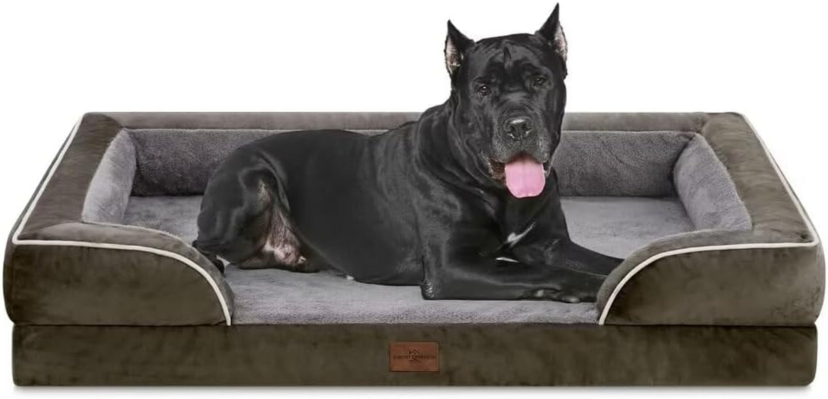 comfort-expression-orthopedic-dog-bed-for-extra-large-dogs-with-bolster-waterproof-dog-couch-bed-with-washable-cover-non-slip-bottom-supportive-egg-crate-foam-xl-pet-bed-42x30-inch