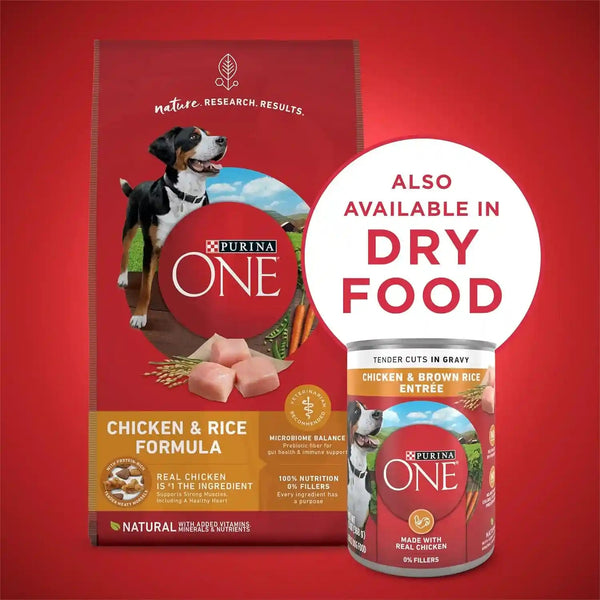 Purina ONE Natural High Protein Dog Food, Tender Cuts in Gravy Chicken and Brown Rice Entrée - 13 Ounce (Pack of 12)11