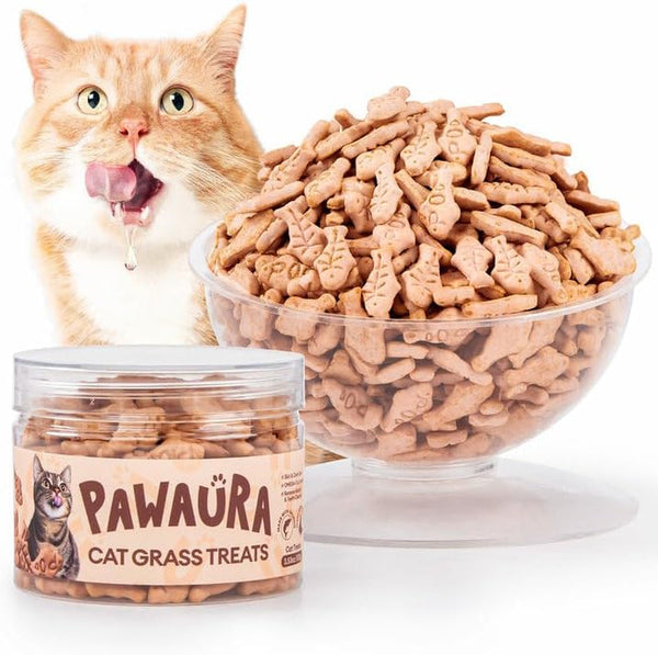 3.53Oz Cat Grass Treats for Hairball Control, Digestive | Natural Chicken & Catnip Biscuits, Low-Calorie Healthy Snacks for Indoor Cats, Dental Care8