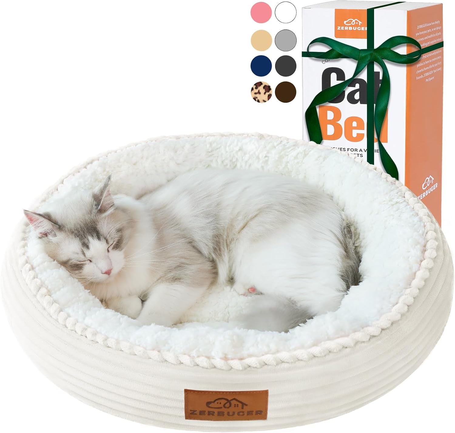 zerbuger-20in-washable-cat-beds-for-indoor-cats-round-donut-pet-bed-for-cats-small-dogs-puppy-kitten-anti-slip-bottom-calming-bed-gift-pink