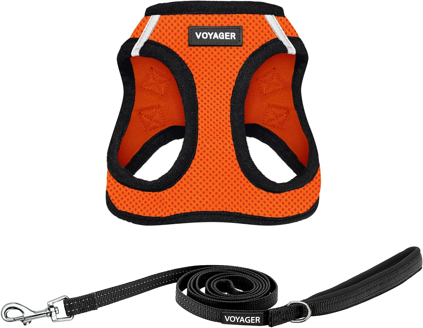 best-pet-supplies-voyager-step-in-air-all-weather-mesh-harness-and-reflective-dog-5ft-leash-combo-with-neoprene-handle-for-small-medium-and-large-breed-puppies-baby-blue-small