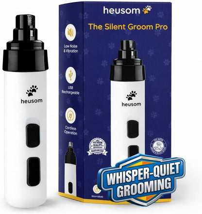 Silent Groom Pro Pet Nail Grinder | Whisper Quiet Claw Trimmer for Dogs, Cats and Other Animals | Safe & Stress Free Nail Grooming, Ideal for Sensitive Dogs of All Breeds & Sizes1