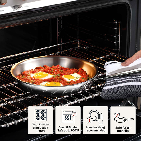 All-Clad D3 3-Ply Stainless Steel Fry Pan Set 2 Piece, 8, 10, Inch Induction Oven Broiler Safe 600F Pots and Pans, Cookware Silver | the Original Bonded Professional Cookware, Cooking Set, 8 & 10" Skillet Set, Induction Compatible, Oven Safe up to 600F7