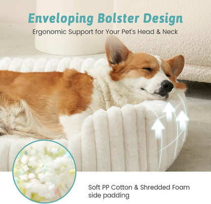 Orthopedic Dog Bed for Small Dogs & Cats - Washable Rectangle Pet Bed with Anti-Slip Bottom, Soft Calming Cat & Puppy Bed for Indoor Pets (25"X21"X6", Cream)7