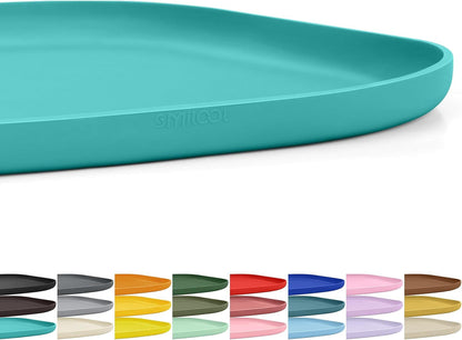 SMILOOL Waterproof Silicone Pet Food Mat with Raised Edge for Dog & Cat | 19" X 12" Non-Slip Pet Feeding Mats with Lip for Food & Water Bowl, Food Grade, Easy Cleaning, Dark Gray33