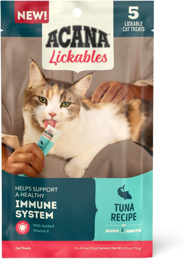ACANA Lickables Cat Treats Variety Pack .5Oz. Tubes (8 Ct., 2 of Each) | High Protein, Skin & Coat, Immune Support11