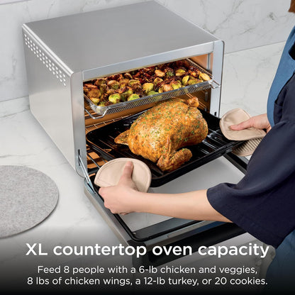 Ninja Prestige Smart XL Countertop Oven, 10-In-1, Stainless Steel, DT501 | Bakes 20 Cookies, Fits 12 Lb Turkey, Air Fry, Bake, Toast, Pizza, Reheat, 1800W2