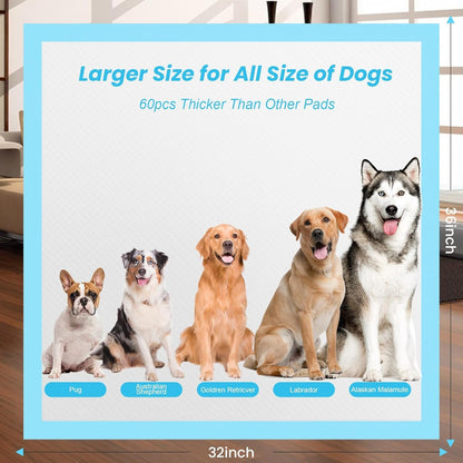 Puppy Pads for Dogs 32"X36" 60 Count, Thicken Disposable Pet Pee Pads | Extra Large & Non-Slip, Leak-Proof Incontinence Underpads, Super Absorbent & Quick-Dry, Jumbo Potty Pad for Cats Rabbits6