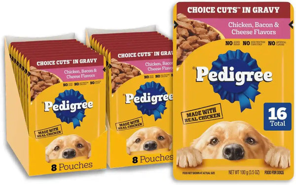 Pedigree Choice Cuts Wet Dog Food Pouch, Protein Variety, 3.5 Oz, 30 Count | Beef, Chicken & Filet Mignon, No Added Sugars or Artificial Flavors, 36 Vitamins & Minerals, 50%+ Water, Complete & Balanced17