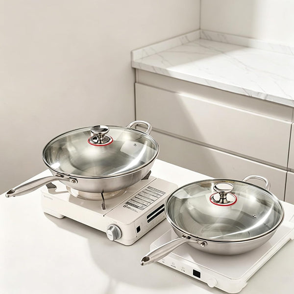 Stainless Steel 316 Wok with Glass Lid, Tri-Ply Large Cooking Surface, Oven Safe & Induction Compatible (12.5 Inch)4