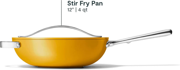 Caraway 12" Non-Stick Ceramic-Coated Stir Fry Pan | Wok-Inspired Pan, Free from Forever Chemicals, High-Sloped Walls, Stainless Steel Handles, Marigold3