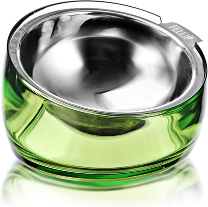 Felli Oblik Elevated Cat Bowl Removable Stainless Steel Wide Dish for Dry Wet Food Feeding & Dishwasher Clean, Slanted Whisker Fatigue Friendly Metal Plate (Classic, 0.5 Cups Shallow Dish)14