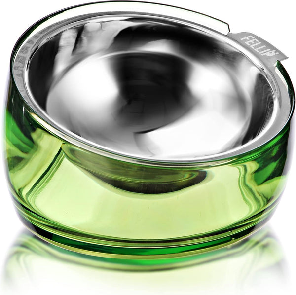 Felli Oblik Elevated Cat Bowl Removable Stainless Steel Wide Dish for Dry Wet Food Feeding & Dishwasher Clean, Slanted Whisker Fatigue Friendly Metal Plate (Classic, 0.5 Cups Shallow Dish)14