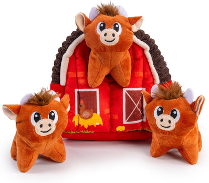 Outward Hound Hide-A-Squirrel Dog Toy – Interactive 2‑In‑1 Plush Puzzle with 6 Squeaky Removable Squirrels, X-Large11