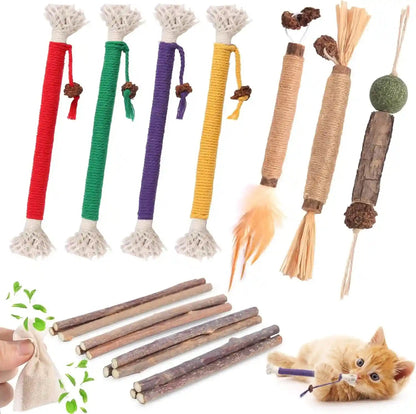 Kyouki Cat Toys Cat Chew Toys, Silvervine Sticks Catnip Rope Toys for Cats Teeth Cleaning, Kitten Dental Care, Kitty for Indoor Cats Increase Appetite,Enhances Oral & Dental Health (21 Pack)9