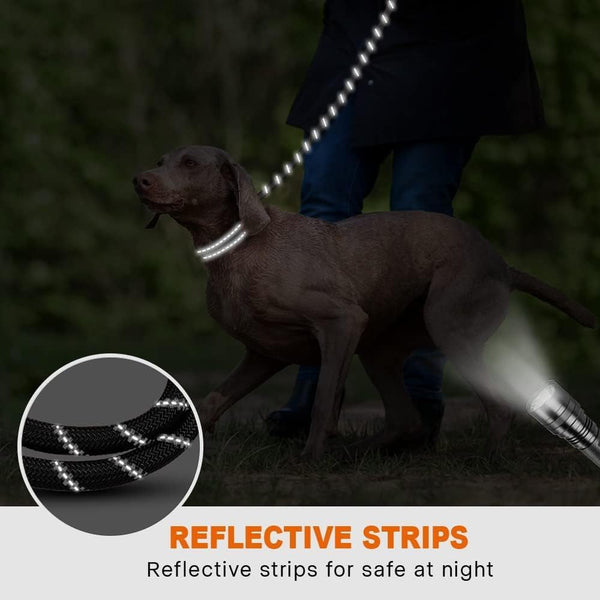 Taglory Rope Dog Leash for Medium Large Dogs, 6 FT Padded Handle, Black | Climbing Rope for Strong Pullers, Reflective for Night Walks and Training, Comfortable Grip, Anti-Tangle Swivel Clip 1/2 Inch5