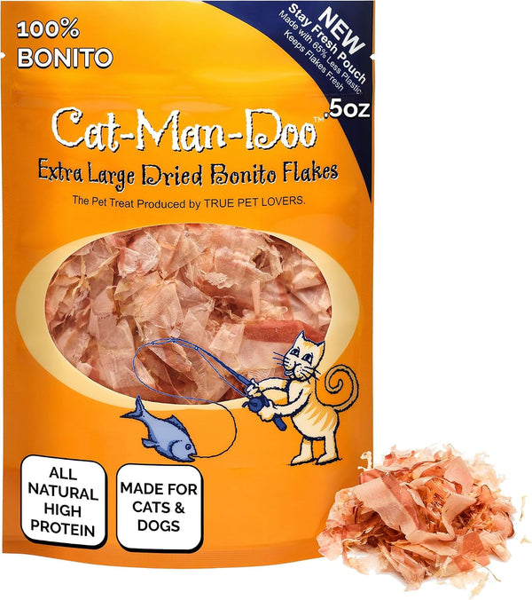 Cat-Man-Doo | Bonito Fish Flakes | 1 Oz.Bag | Healthy, Single Ingredient, High Taurine, High Protein Cat Treat, Dog Treat, Food Topper, Premium Quality, Wild Caught Bonito6