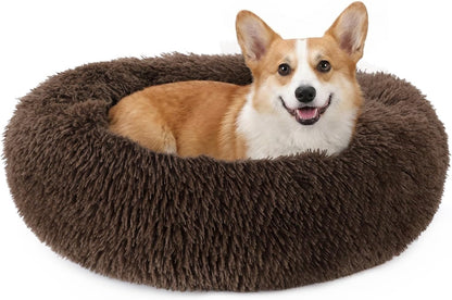 MIXJOY Orthopedic Dog Bed Comfortable Donut Cuddler round Pet Beds Ultra Soft Washable Dog and Cat Cushion (20''/23''/30'') (23'', Brown)16